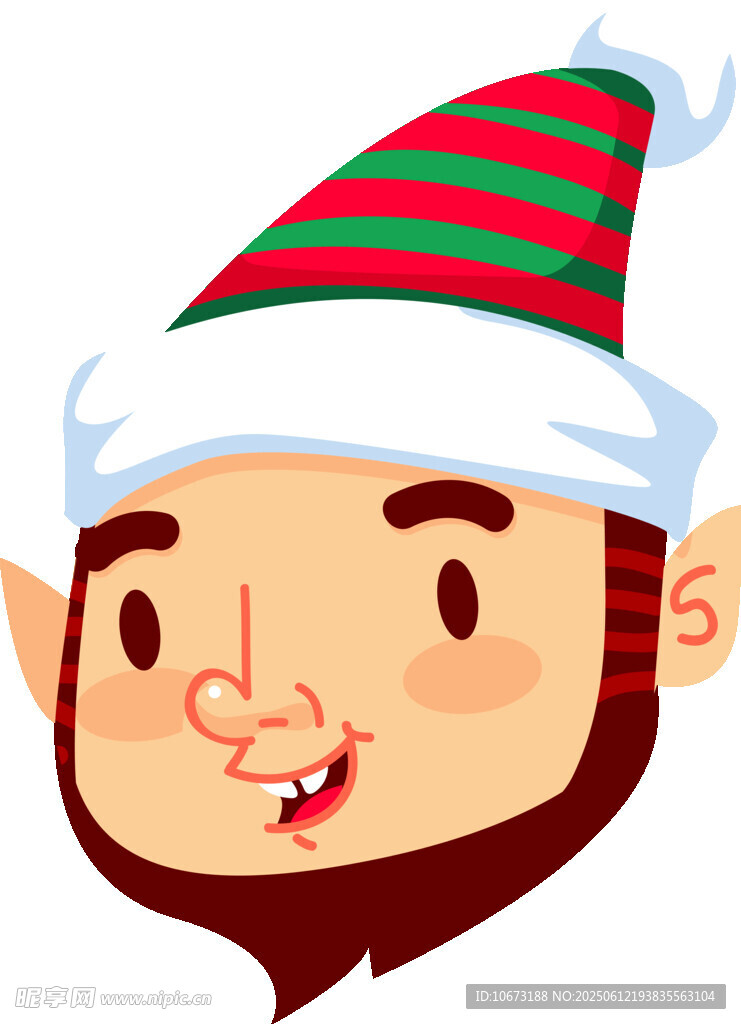 戴圣诞帽的卡通男子头像