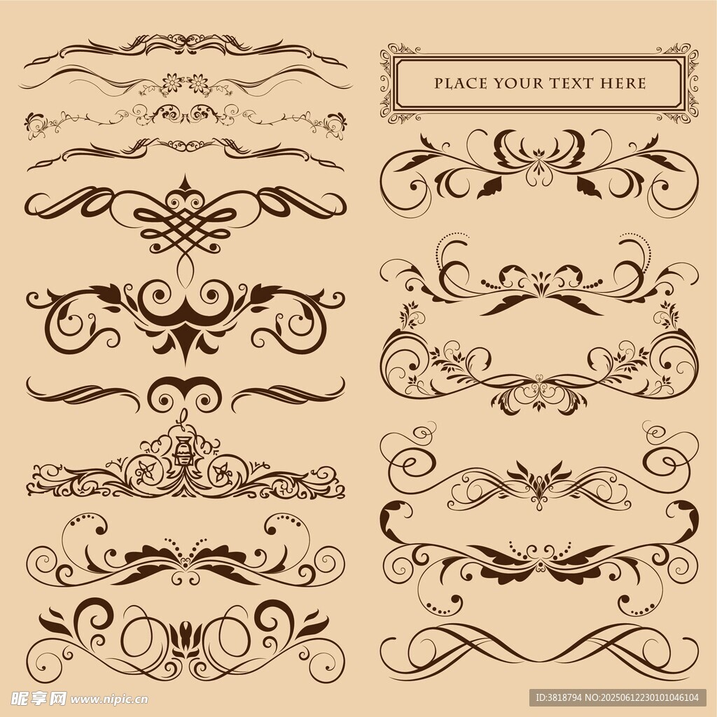 复古欧式装饰花纹图案集