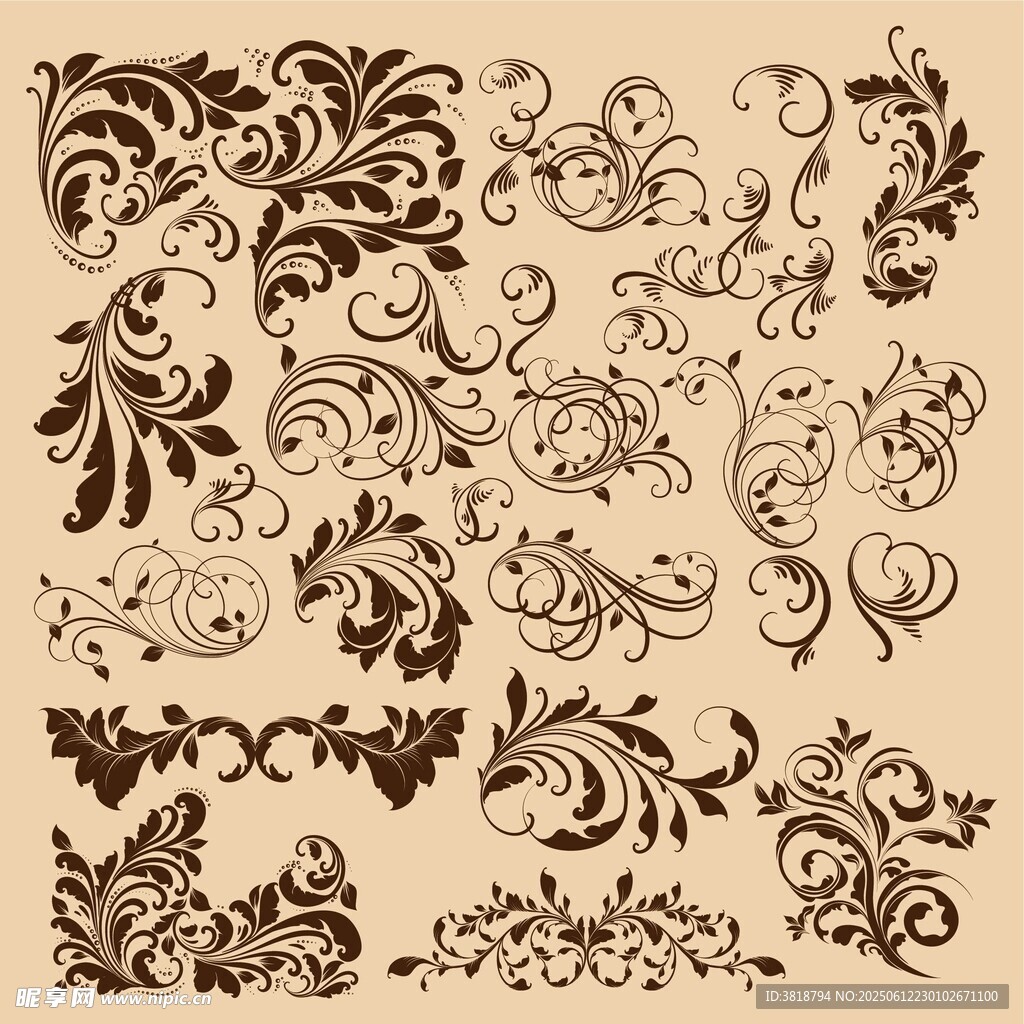 复古花纹装饰图案集合