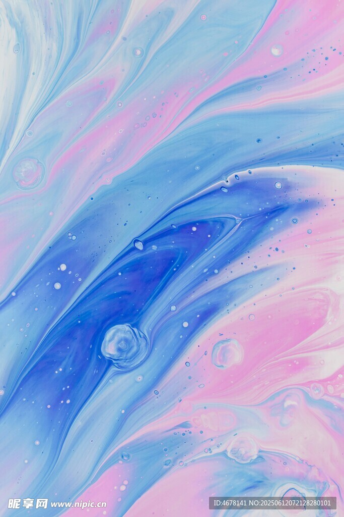梦幻蓝粉流体艺术图案