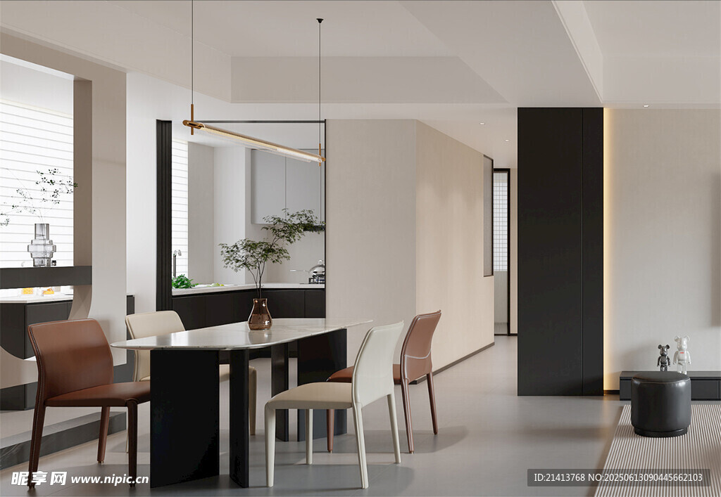 现代简约风开放式厨房空间