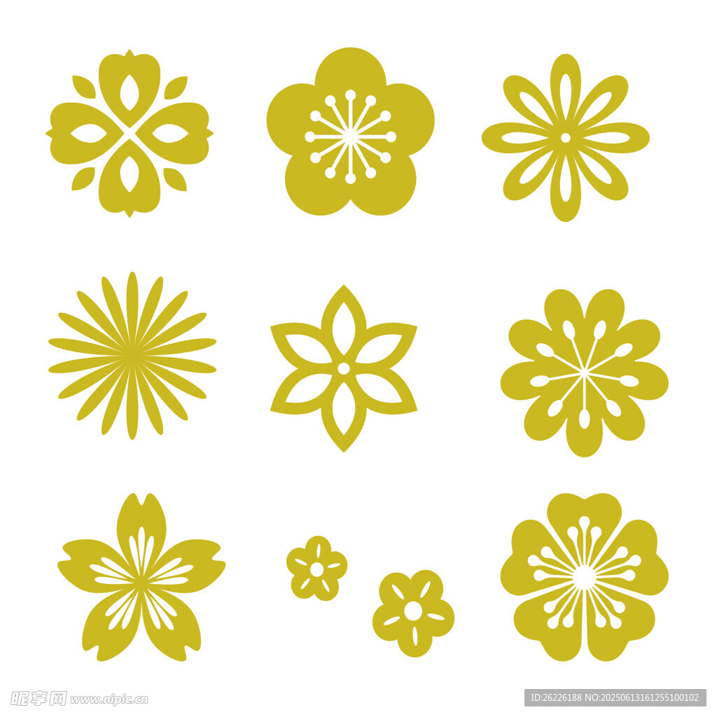金色花朵图案集合