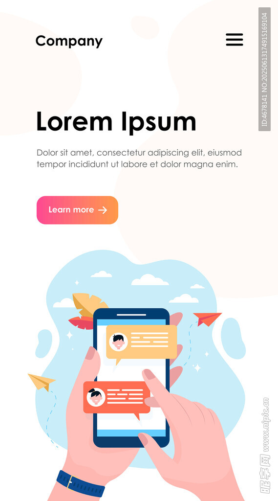 手机操作展示创意插画