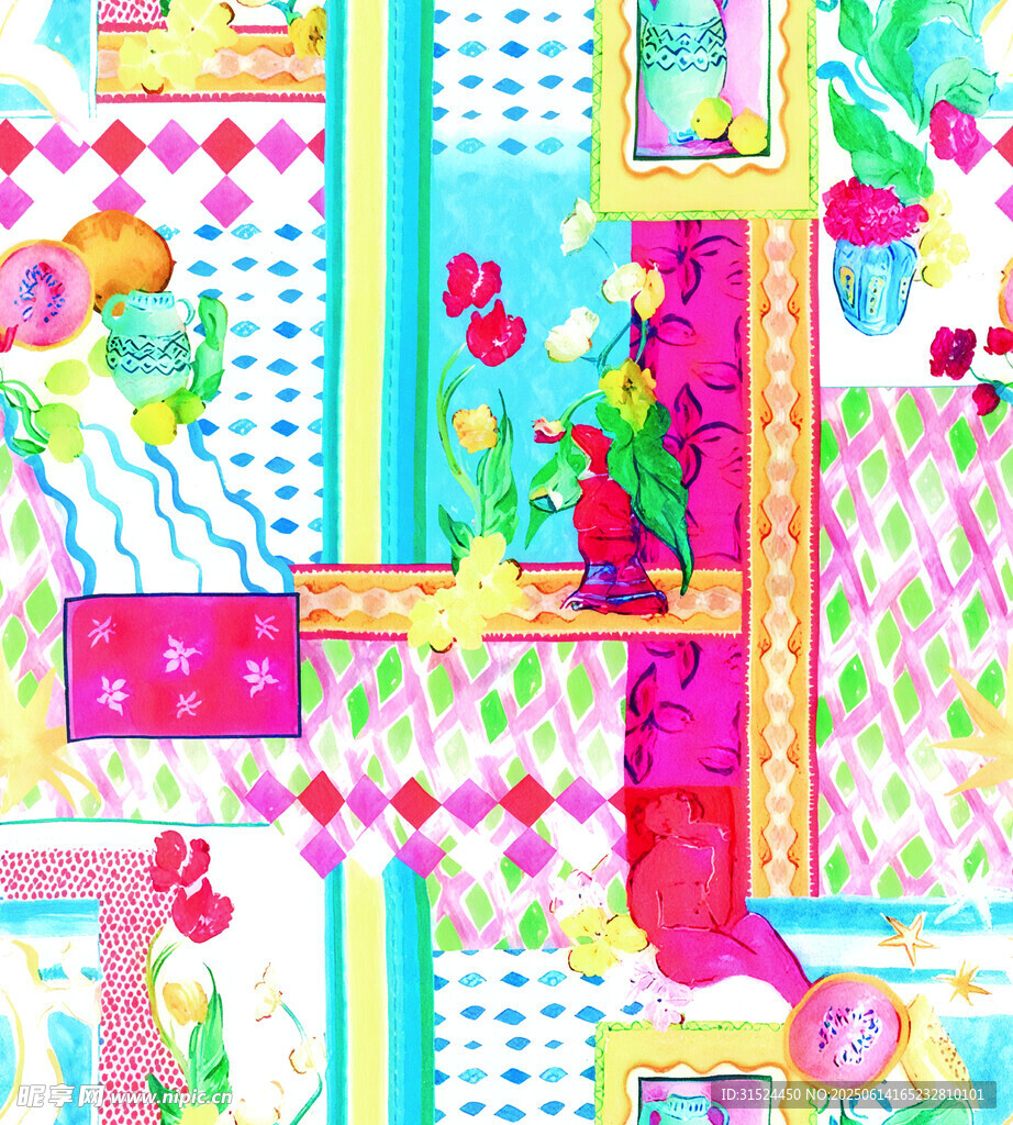 缤纷多彩几何图案装饰画