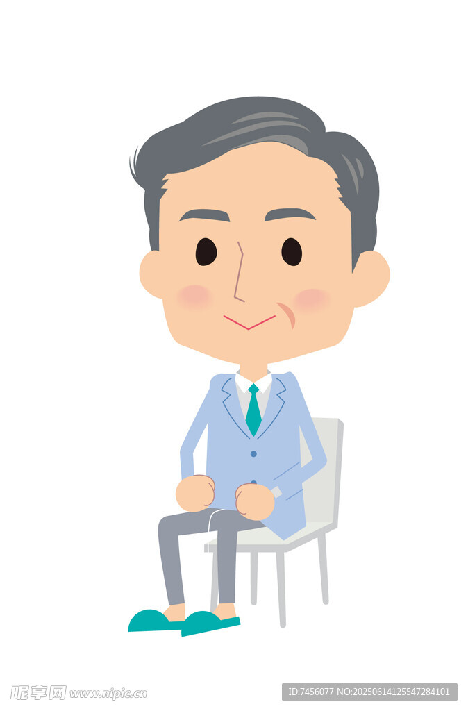 坐着的商务男士形象
