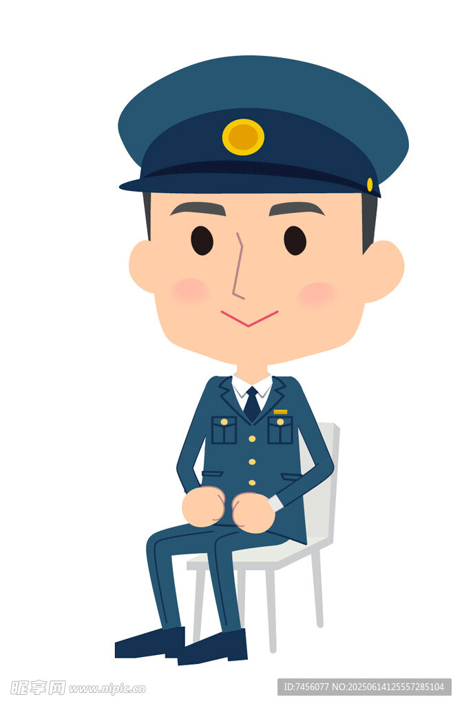 坐着的制服男士