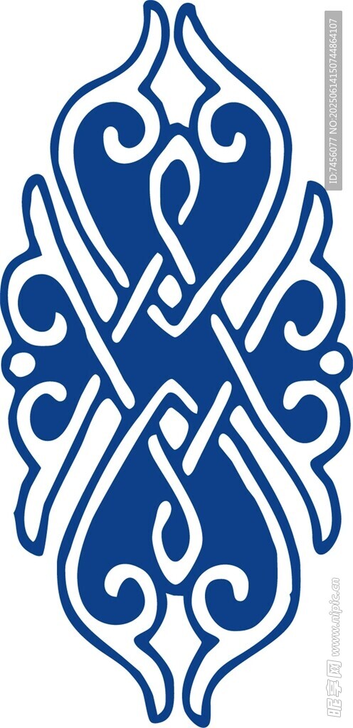 蓝白传统花纹图案