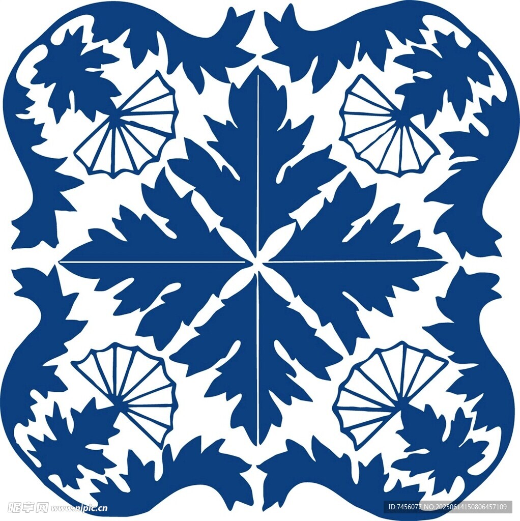 蓝白中式传统花纹图案