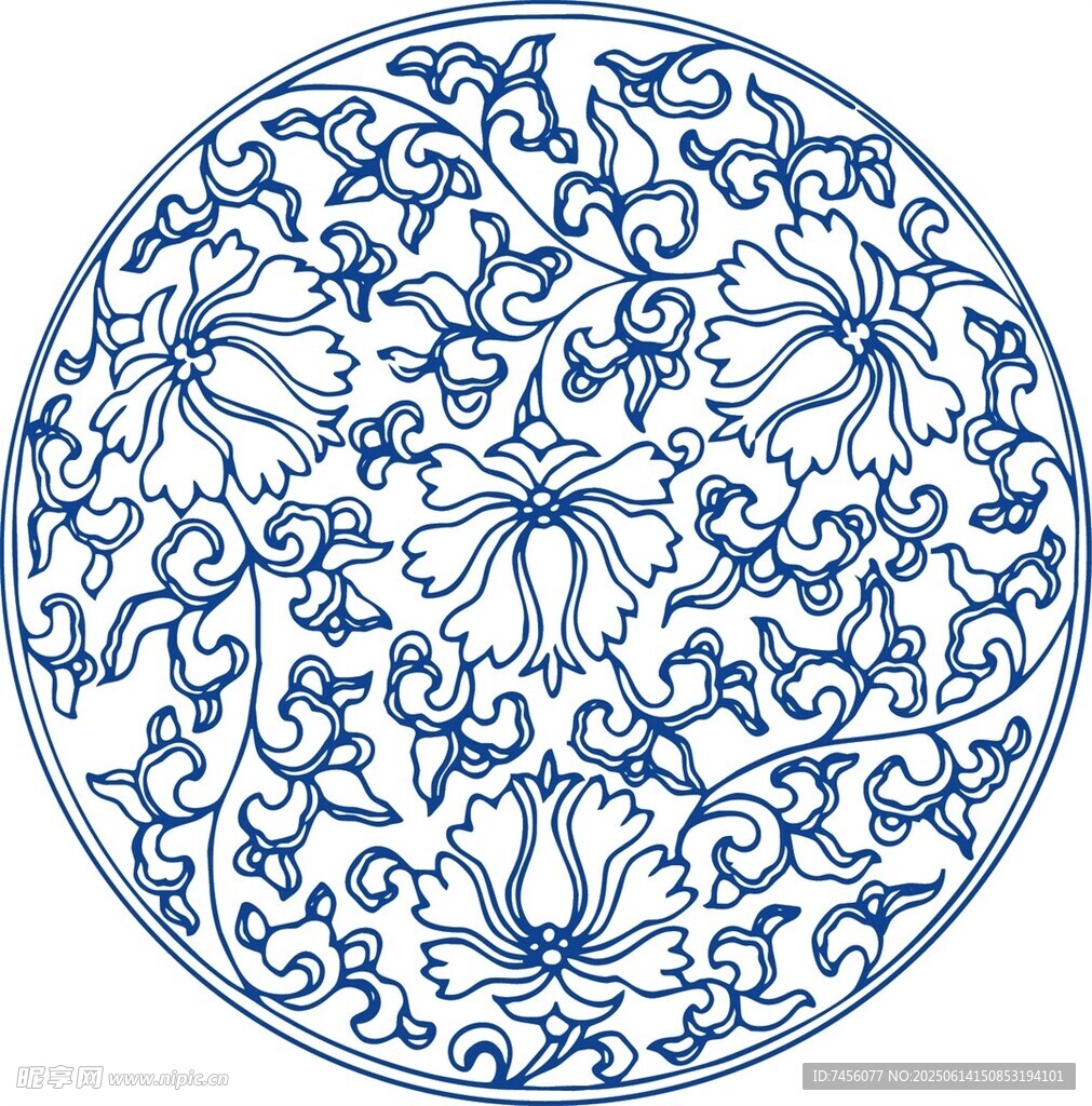 青花瓷盘花纹图案
