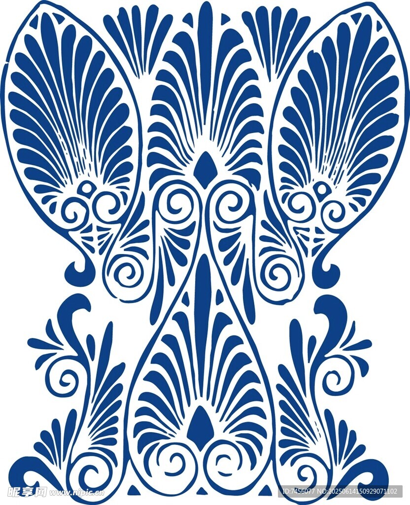 蓝白中式传统花纹图案