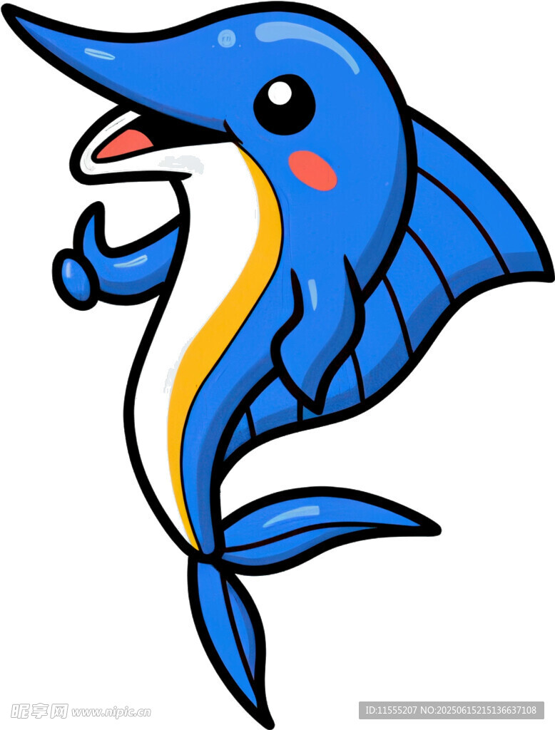 可爱蓝色海豚卡通形象
