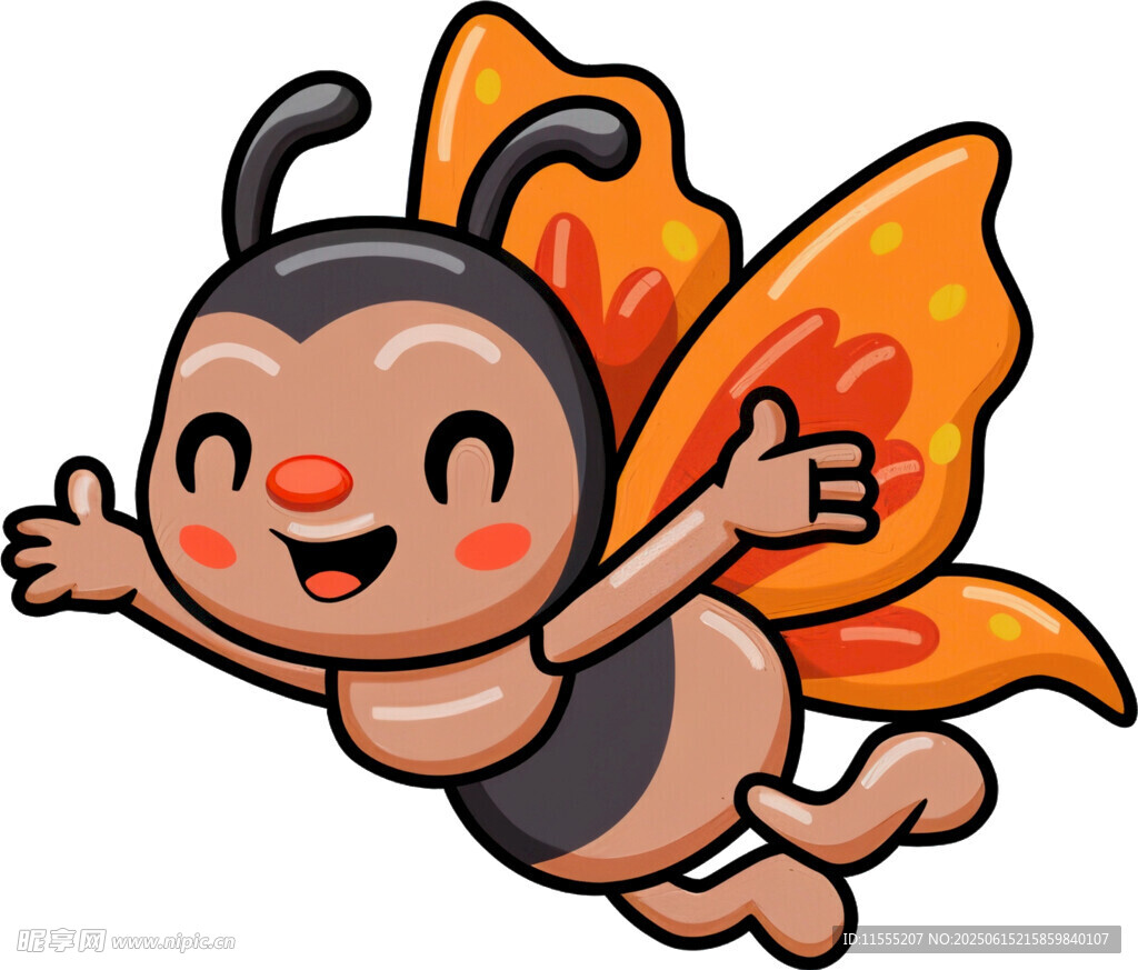 可爱小蝴蝶快乐飞翔