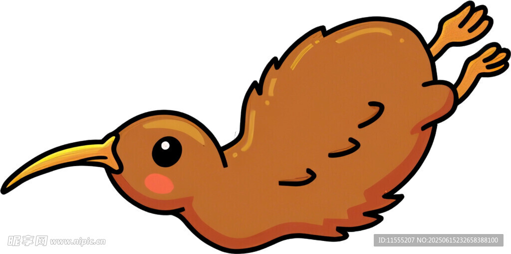 飞翔的卡通奇异鸟