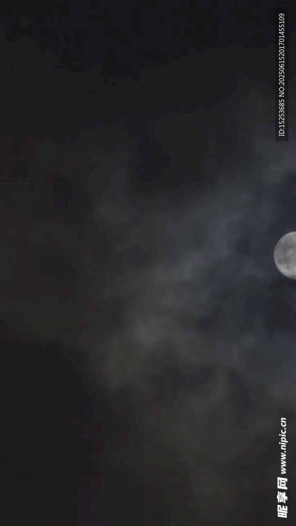 夜空中朦胧的月亮