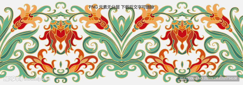 复古花卉图案装饰元素