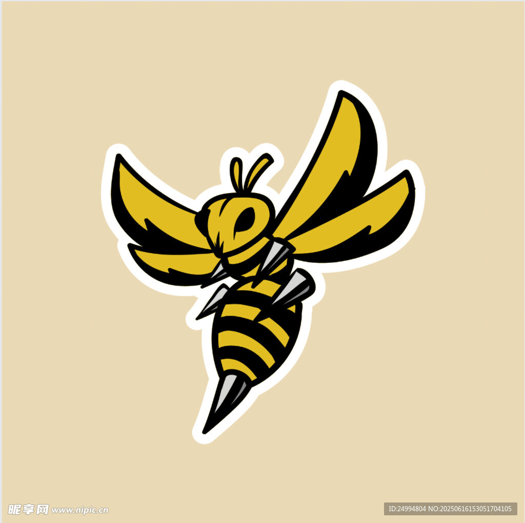 黄色条纹蜜蜂卡通形象