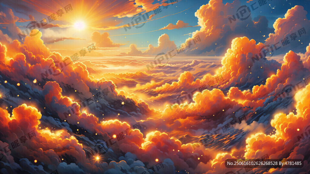 金黄色背景及云海