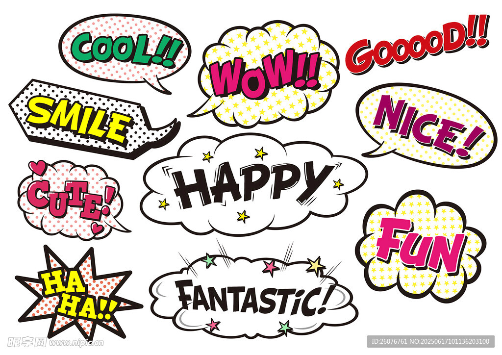 多彩趣味英文表达气泡