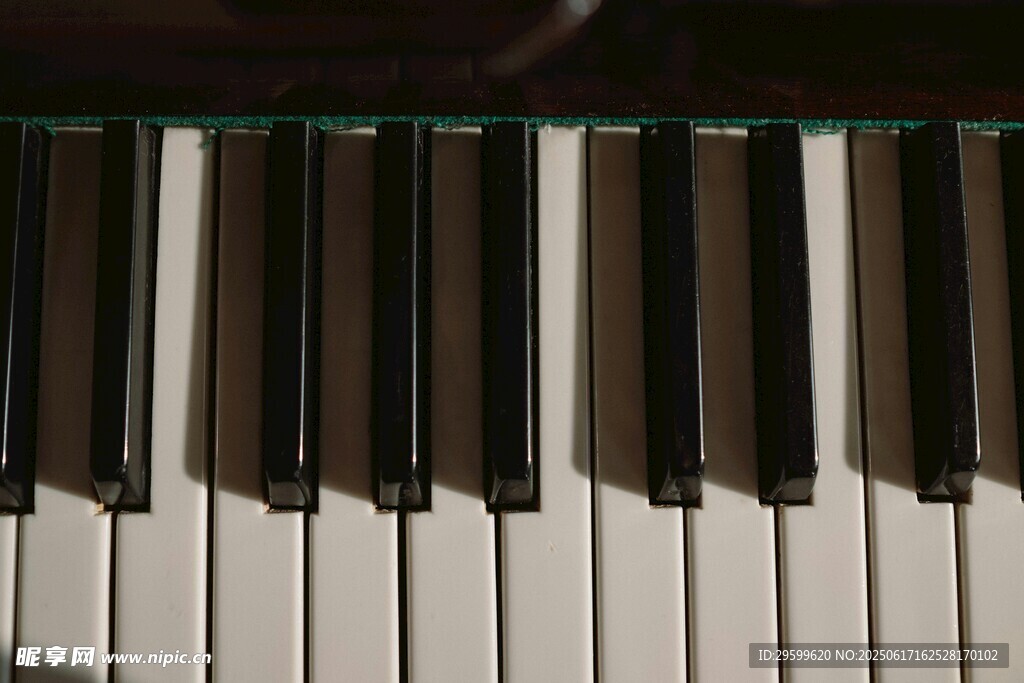 钢琴黑白琴键特写