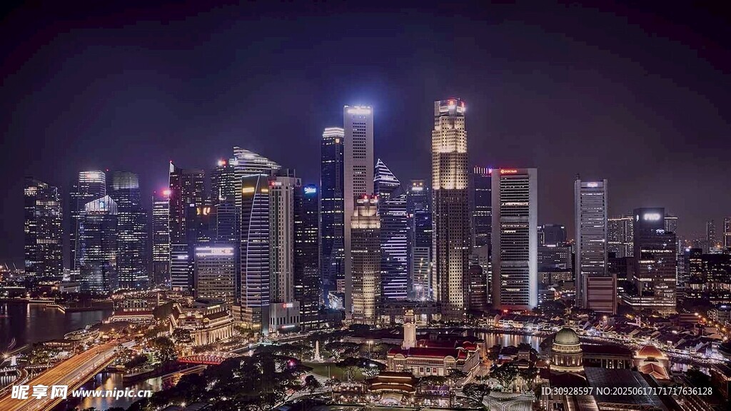 繁华都市璀璨夜景