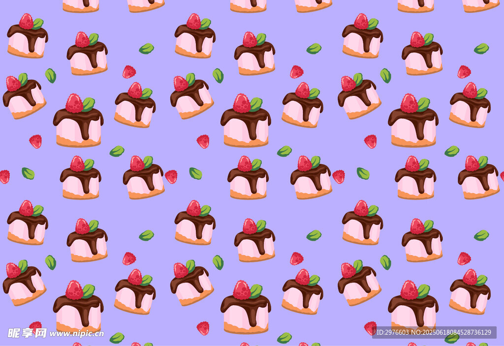 紫色背景卡通蘑菇图案