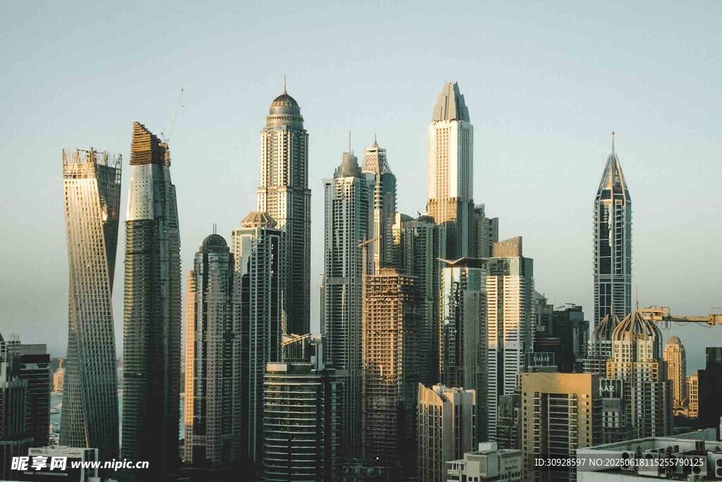 迪拜繁华都市天际线