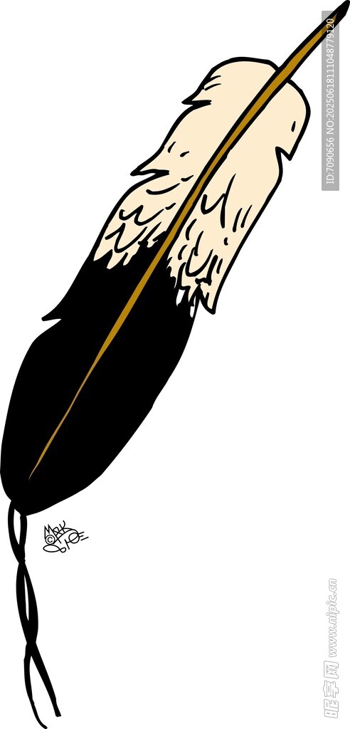 复古风格羽毛插画