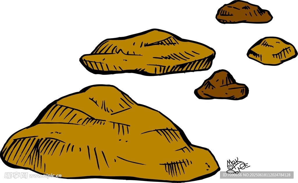 卡通风格的几堆土堆