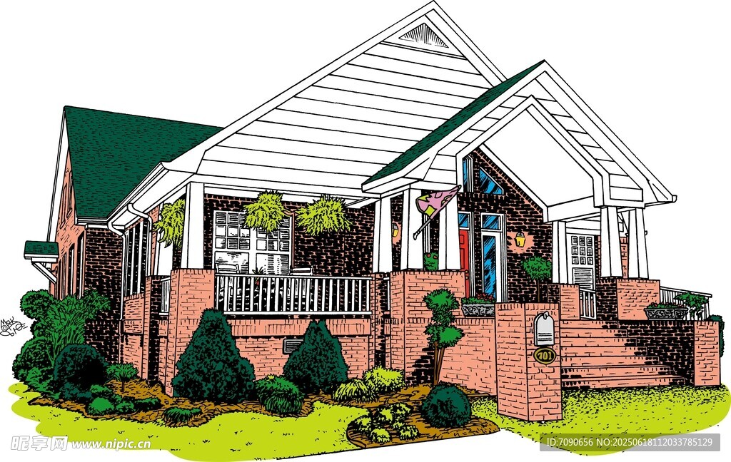 乡村风格独栋住宅外观