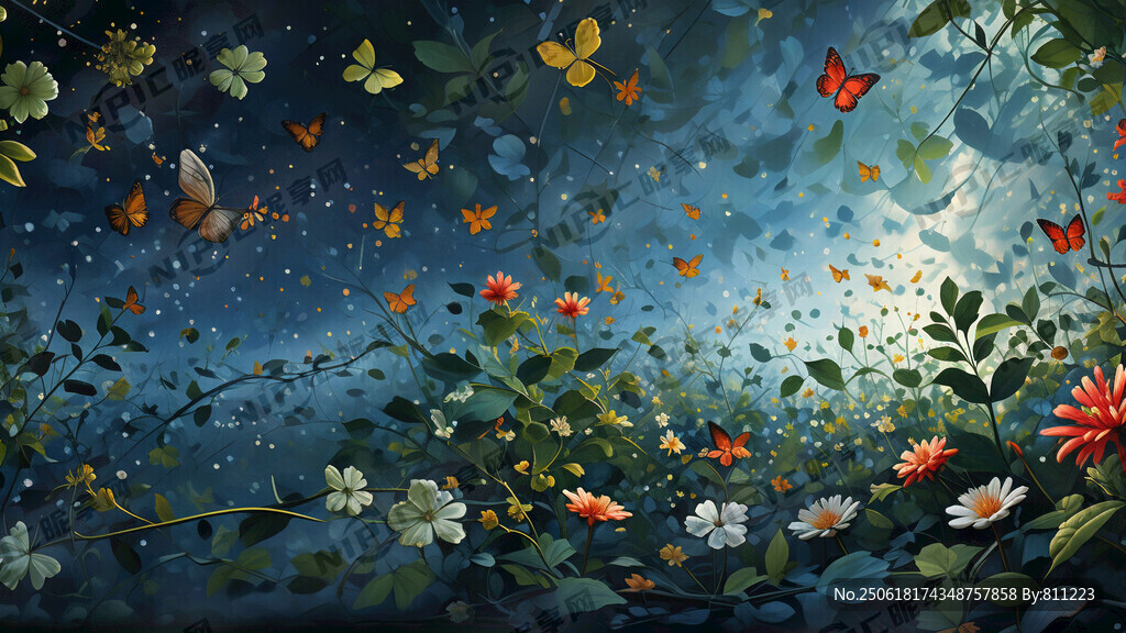 绿叶相配 鲜花开得绚丽