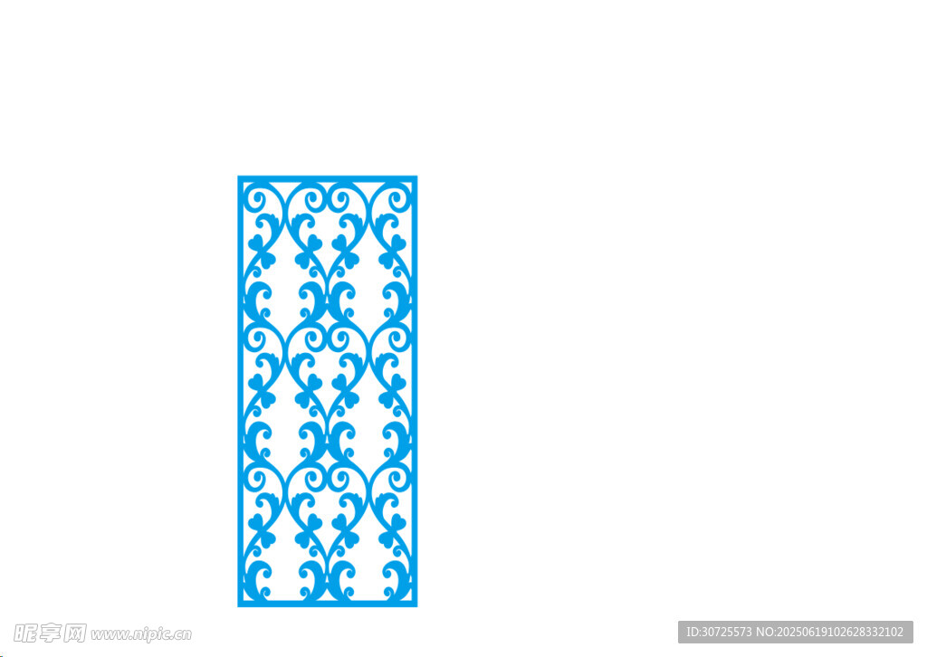 现代蓝色花纹镂空装饰图案