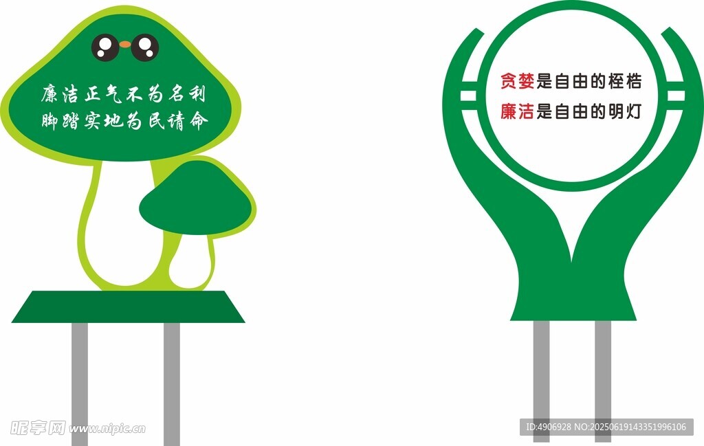 绿色创意 蘑菇造型指示牌