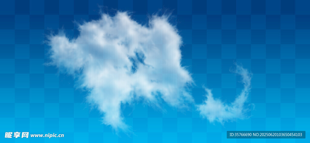 蓝天中的蓬松白云