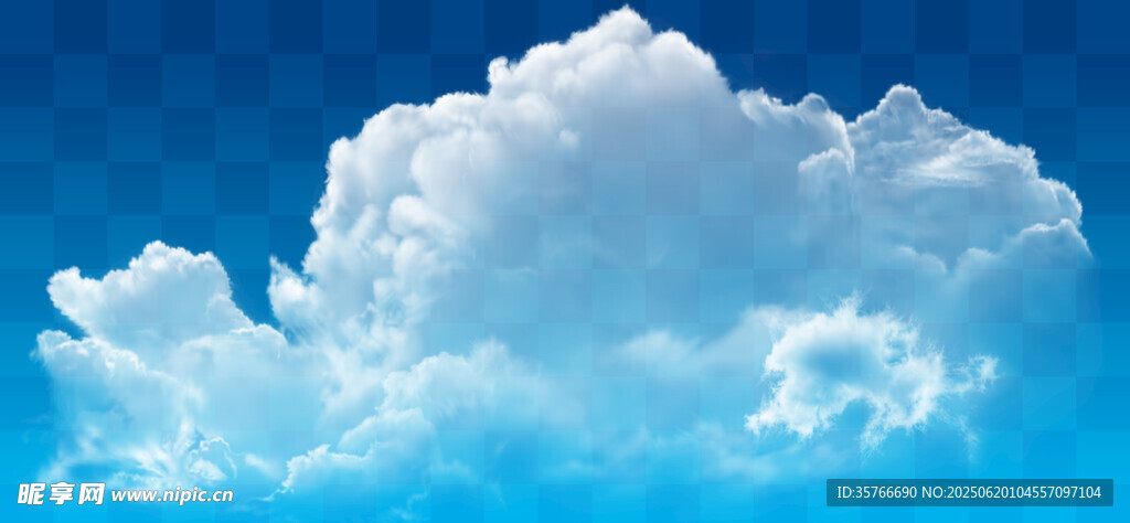 蓝天中的蓬松白云