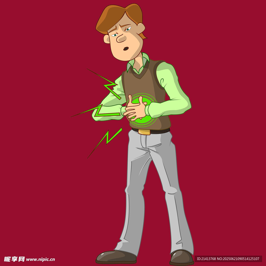 手持玫瑰的帅气卡通男子