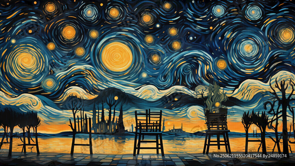 以梵高的星空背景