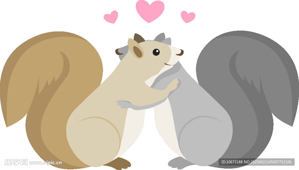亲吻的松鼠情侣