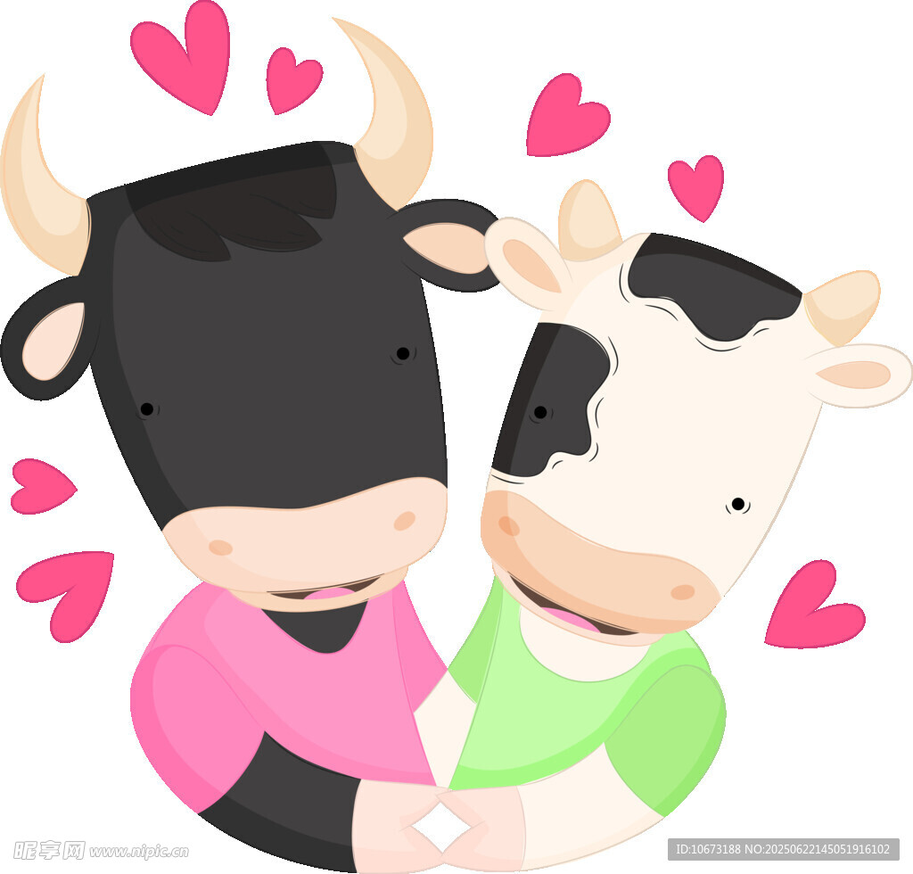 甜蜜相拥的情侣牛