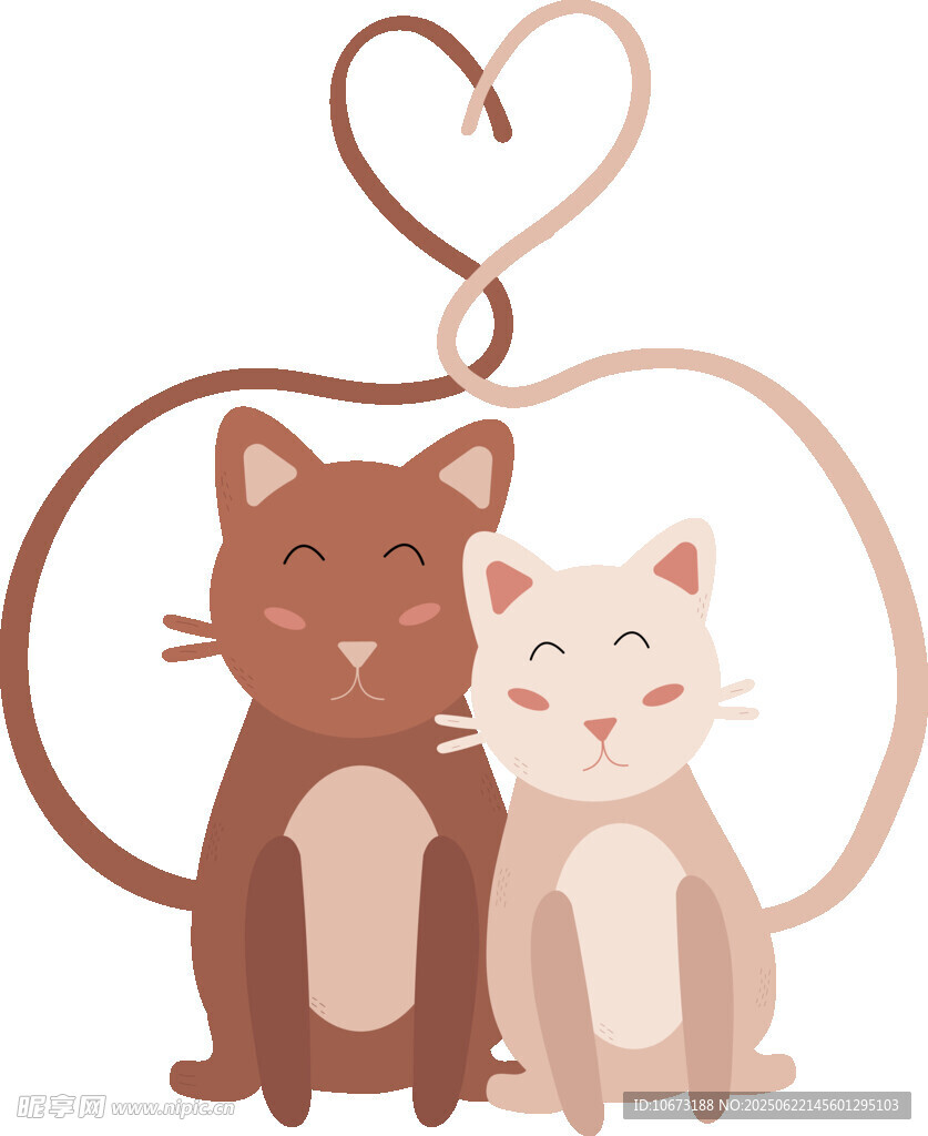 依偎的猫咪爱心相伴