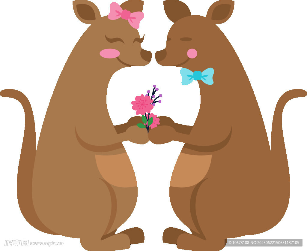 袋鼠情侣甜蜜相拥