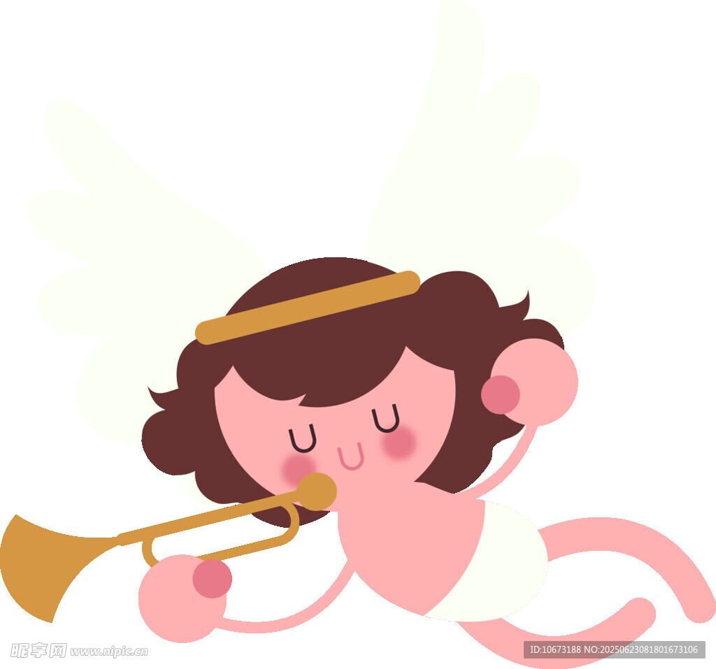 吹喇叭的可爱小天使