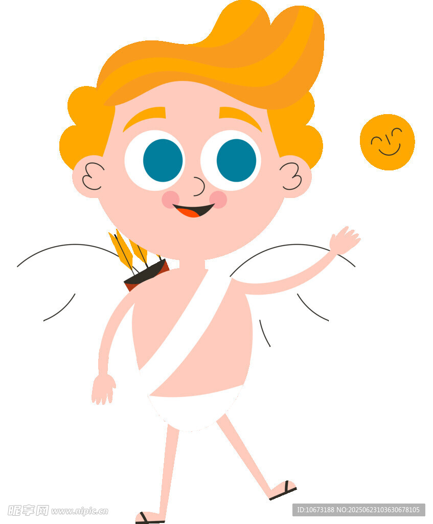 可爱小天使手持箭与金币