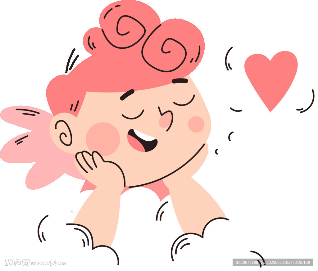 快乐女孩心花绽放