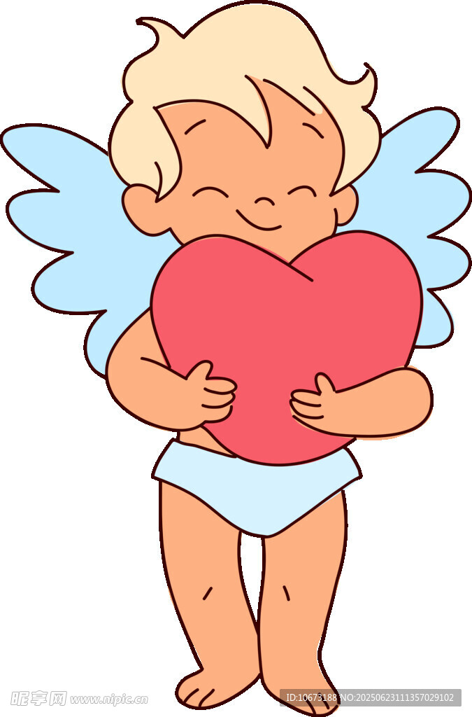 可爱小天使抱红心