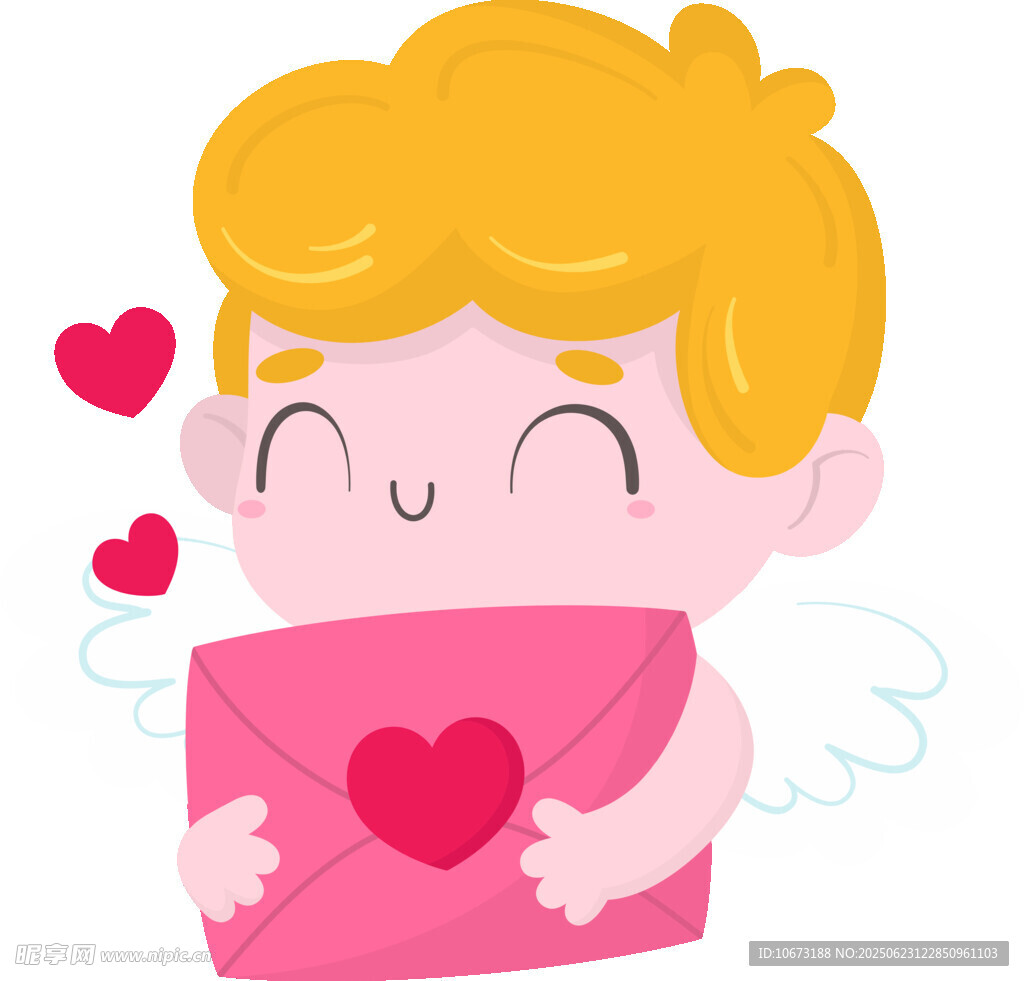 持信封的可爱小天使