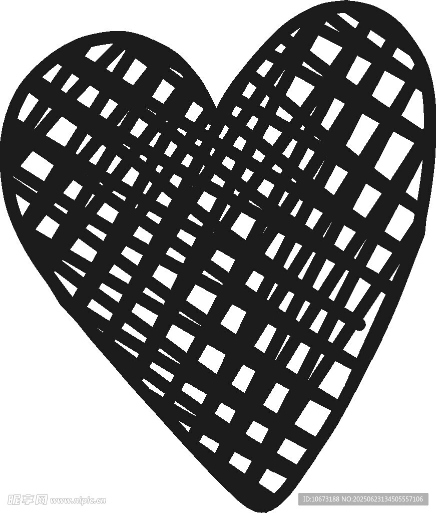 黑色编织心形图案