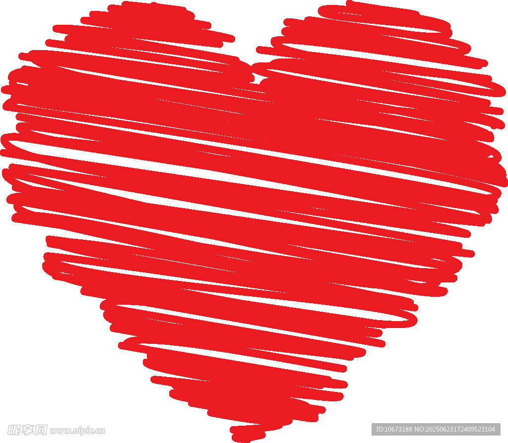 手绘红色爱心图案