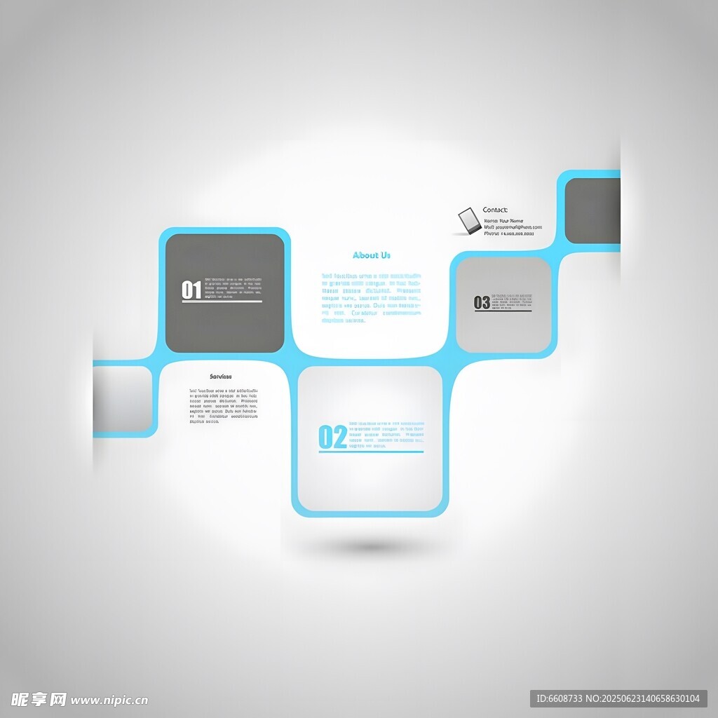 简约几何图形信息展示模板