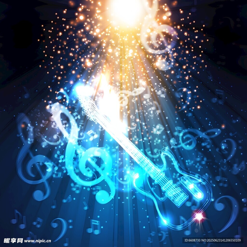 梦幻炫光音乐元素背景图