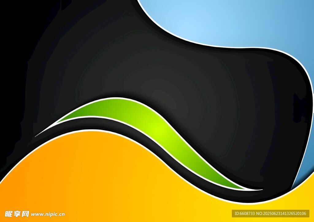 动感多彩抽象波浪图案